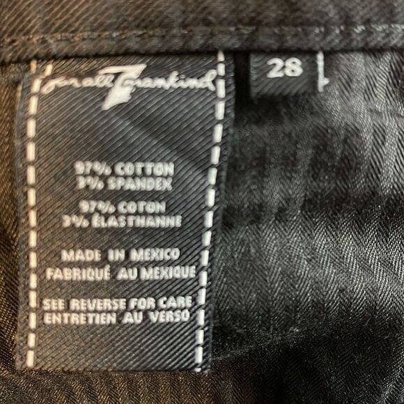 7 For All Mankind jeans Black Josephina Boyfriend Destroyed busted knee Jean 28 - Picture 6 of 9